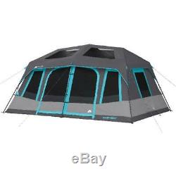 Family 10-Person Instant Cabin Tent Dark Rest Blackout Windows Outdoor Camping
