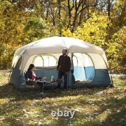 Family Cabin Tent Camping Hiking Backpacking Shelter Outdoor 2 Room Sleeps 10