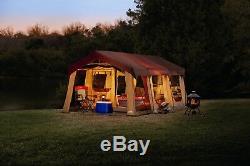 Family Cabin Tent Large 10 Person Camping Instant Sealed Huge 2 Room Brown Porch