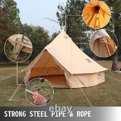 Family Camping Bell Tent 4M Yurt Cotton Canvas Glamping 4 Season Teepee Tent
