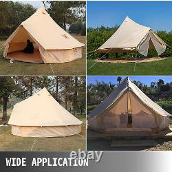 Family Camping Bell Tent 4M Yurt Cotton Canvas Glamping 4 Season Teepee Tent