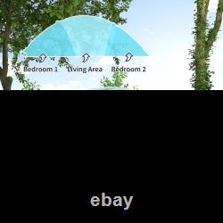 Family Camping Tent with 2 Bedrooms, a Living Room 4-6 Man