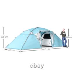 Family Camping Tent with 2 Bedrooms, a Living Room 4-6 Man