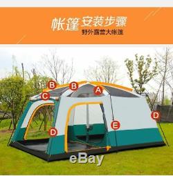 Family Camping Tents Waterproof Tarp Canopy Shelter Super Large Capacity Stable