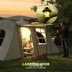 Family Camping Tunnel Tent 4Man Shelter Bedroom Hiking Festival Backpacking Tent
