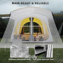 Family Camping Tunnel Tent 4Man Shelter Bedroom Hiking Festival Backpacking Tent