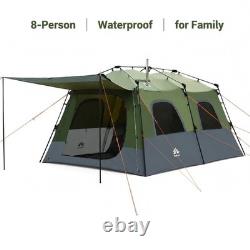 Family Pop Up Camping Tent 2-8 Man Cabin Tent Large Garden Backyard