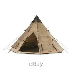 Family Teepee Tent 14x14 Sleeps Up To 8 People, Beige Guide Gear Army Surplus