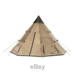 Family Teepee Tent 14x14 Sleeps Up To 8 People, Beige Guide Gear Army Surplus