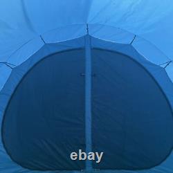 Family Tent Camping 5-6 Person 2 Rooms 2 Doors Shelter Floor Carry Bag Blue