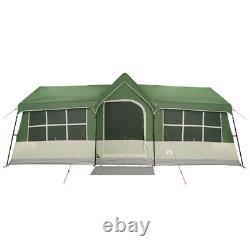 Family Tent Green 12-Person Polyester SteelFrame Waterproof 622x295x238 Foldable