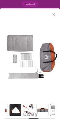 Family Tent Tipi 6-Person Grey and Orange Waterproof vidaXL