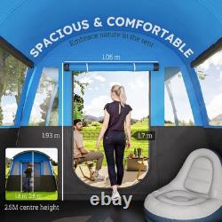 Family Tunnel Tent Camping Hiking 8Person Outdoor Shelter Canopy Sleeping Cabin