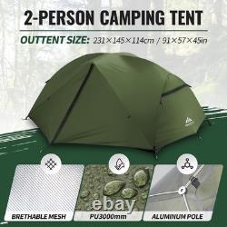 Forceatt 2-3 Person Camping Tent PU3000mm Waterproof Lightweight Portable Hiking