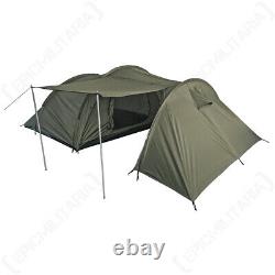 Four Person Tent with Storage Space Olive Green Camping Hiking Outdoor Shelter