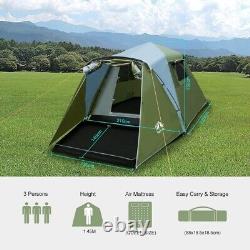 Full Automatic Instant Pop Up 3 Man Camping Tent, Family For Outdoor Car Camping