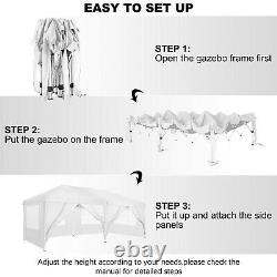Gazebo Pop Up 3mx6m Waterproof Large Tent Wedding Party Camping Gazebo White New