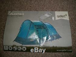 Gelert Atlantis 5 Tent and Large Porch End 2 Bedrooms Blue VGC