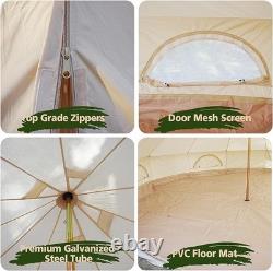 Glamcamp Bell Tent 5M BROWN Cotton Canvas Waterproof Large Tent Glamping Yurt