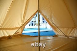 Glamping Cotton Canvas Bell Tent 5M Waterproof Four-Season Family Camping Yurts