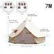 Glamping Cotton Canvas Bell Tent 7m Waterproof Four-season Family Camping Yurts