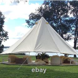 Glamping Cotton Canvas Bell Tent 7M Waterproof Four-Season Family Camping Yurts