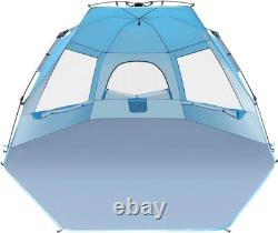 Glymnis Pop Up Beach Tent Large for 4-6 Person, Instant Pop Up Automatic Beach
