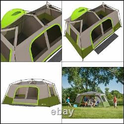 Green Ozark Trail 11 Person Tent 3 Room Instant Cabin Private Outdoor Camping