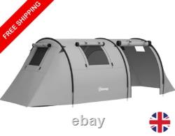 Grey Camping Tent Large Family Tunnel Tent Bedroom Living Room