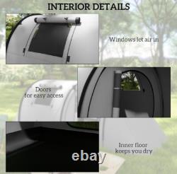 Grey Camping Tent Large Family Tunnel Tent Bedroom Living Room