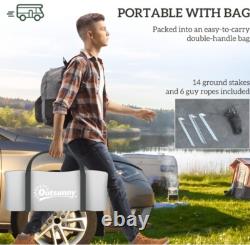 Grey Camping Tent Large Family Tunnel Tent Bedroom Living Room