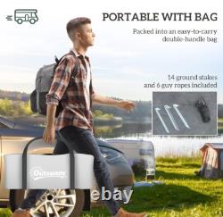 Grey Camping Tent Large Family Tunnel Tent Bedroom Living Room