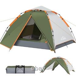 Gysrevi Camping Tent, 3 Man Instant Pop Up Tent Waterproof, Large Double Layer