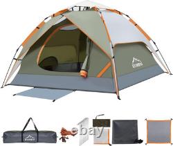 Gysrevi Camping Tent, 3 Man Instant Pop Up Tent Waterproof, Large Double Layer