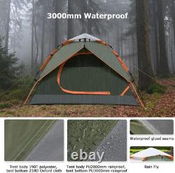 Gysrevi Camping Tent, 3 Man Instant Pop Up Tent Waterproof, Large Double Layer