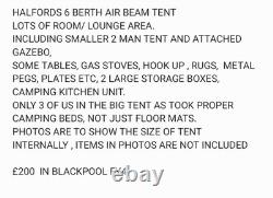 Halfords 6 Man Air Beam Tent With Lots Of Other Camping Things In Good Condition