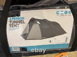 Halfords 6 Person Tunnel Tent 2 rooms Large Family Tent with porch & Carry case