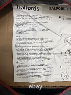 Halfords 6 Person Tunnel Tent 2 rooms Large Family Tent with porch & Carry case
