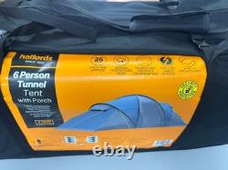 Halfords 6 Person Tunnel Tent With Porch Brand New Unused
