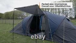 Halfords 6 person 2 Rooms tunnel tent Darkened Rooms Camping Tent with porch