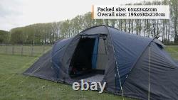 Halfords 6 person 2 Rooms tunnel tent Darkened Rooms Camping Tent with porch