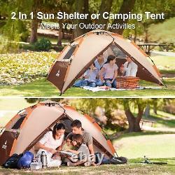 Heavy Duty Camping Tent 4 Man Waterproof Double Layers Pop Up Durable & Light