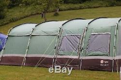 Hi-Gear Corado 8 Man Extra Large Tent 4 x double bedrooms, corridor, awning