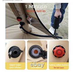 Hidewalker Large 4 Man Inflatable Tent (220x220x180cm) Pump Included (cream)
