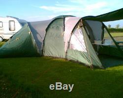 High quality, large (8 person) family tent with 2 sleeping pods and porch