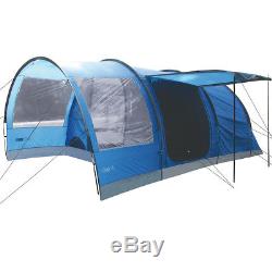 Highlander Oak 4 Person Large Family Camping Holiday Tunnel Tent Imperial Blue