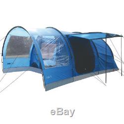 Highlander Oak 6 Person Large Family Camping Holiday Festival Tunnel Tent Blue