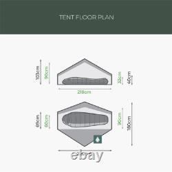 Highlander REFUGE 1 Person Waterproof Hooped Tent Pine Green Camping TEN166-PG