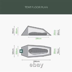 Highlander RESPITE 1 Person Waterproof Tunnel Tent Pine Green Camping TEN167-PG