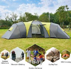 Huge Camping Tent 9 Person Big Awning Large Outdoor Family Vacation Summer Camp